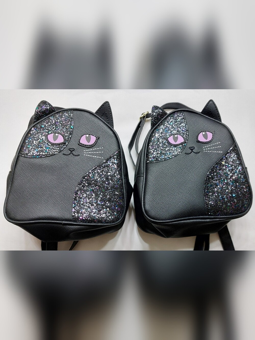 2- (TWO)-Bath & Body Works Black Cat Mini Backpack Makeup Bag